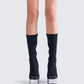 Marcil Black Heeled Platform Boot model front