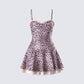 Maxima Brown Leopard Print Mini Dress product front