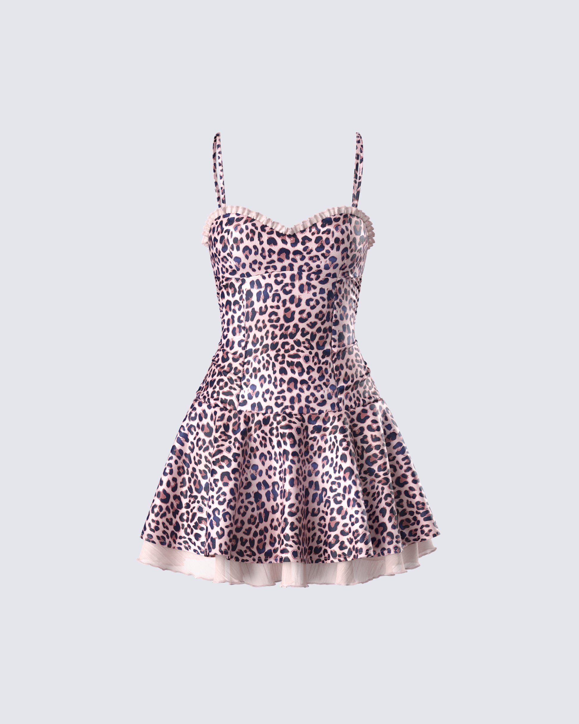 Maxima Brown Leopard Print Mini Dress product front