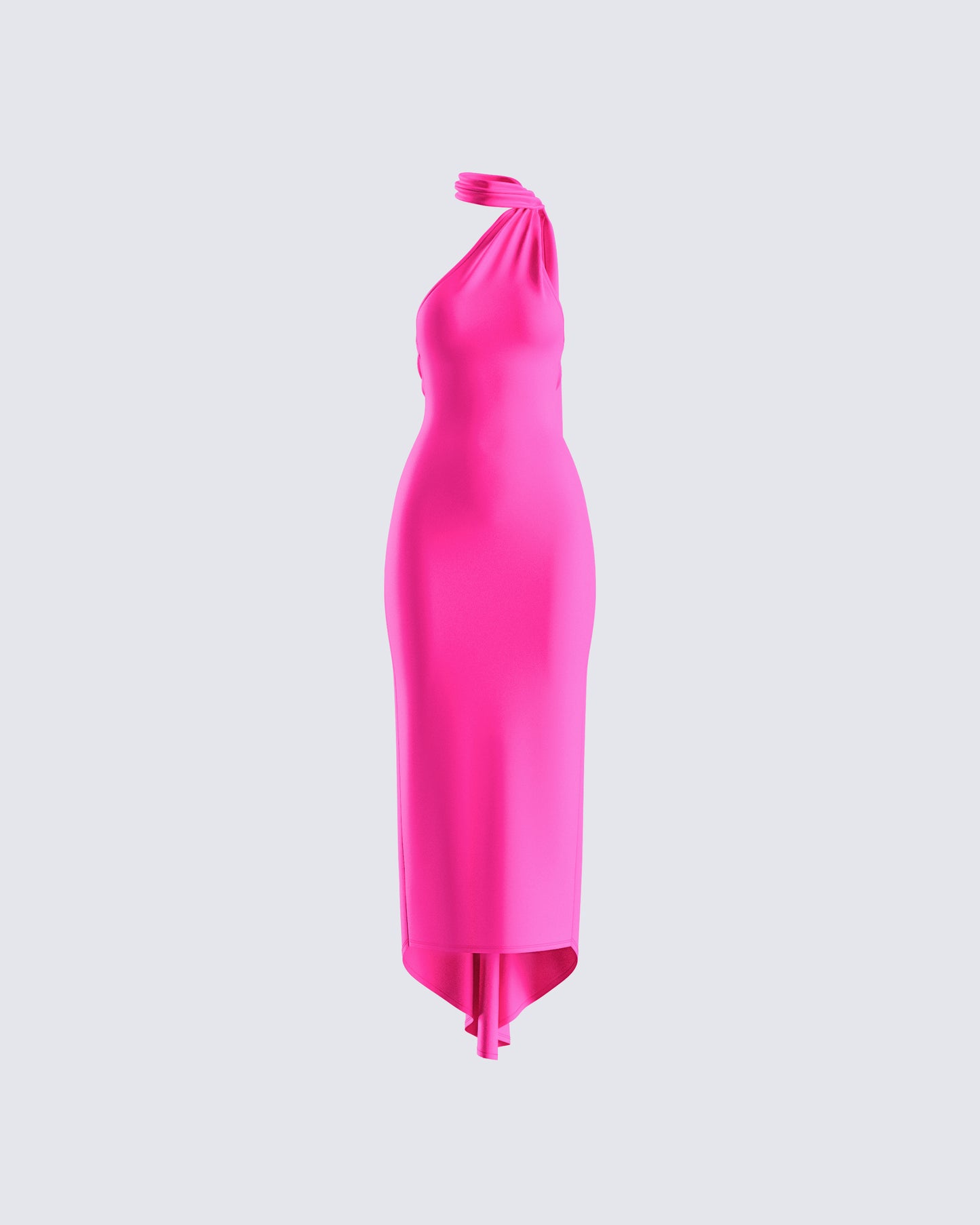 Toni Hot Pink One Shoulder Dress 3d product front