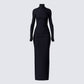 Haize Black Column Maxi Dress product front