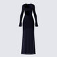 Eda Black Bandeau Maxi Dress product front