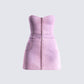 Malena Pink Denim Mini Dress 3d product front