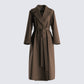 Bryn Dark Olive Belted Trench Coat product front