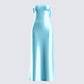 Jayden Aqua Strapless Dress