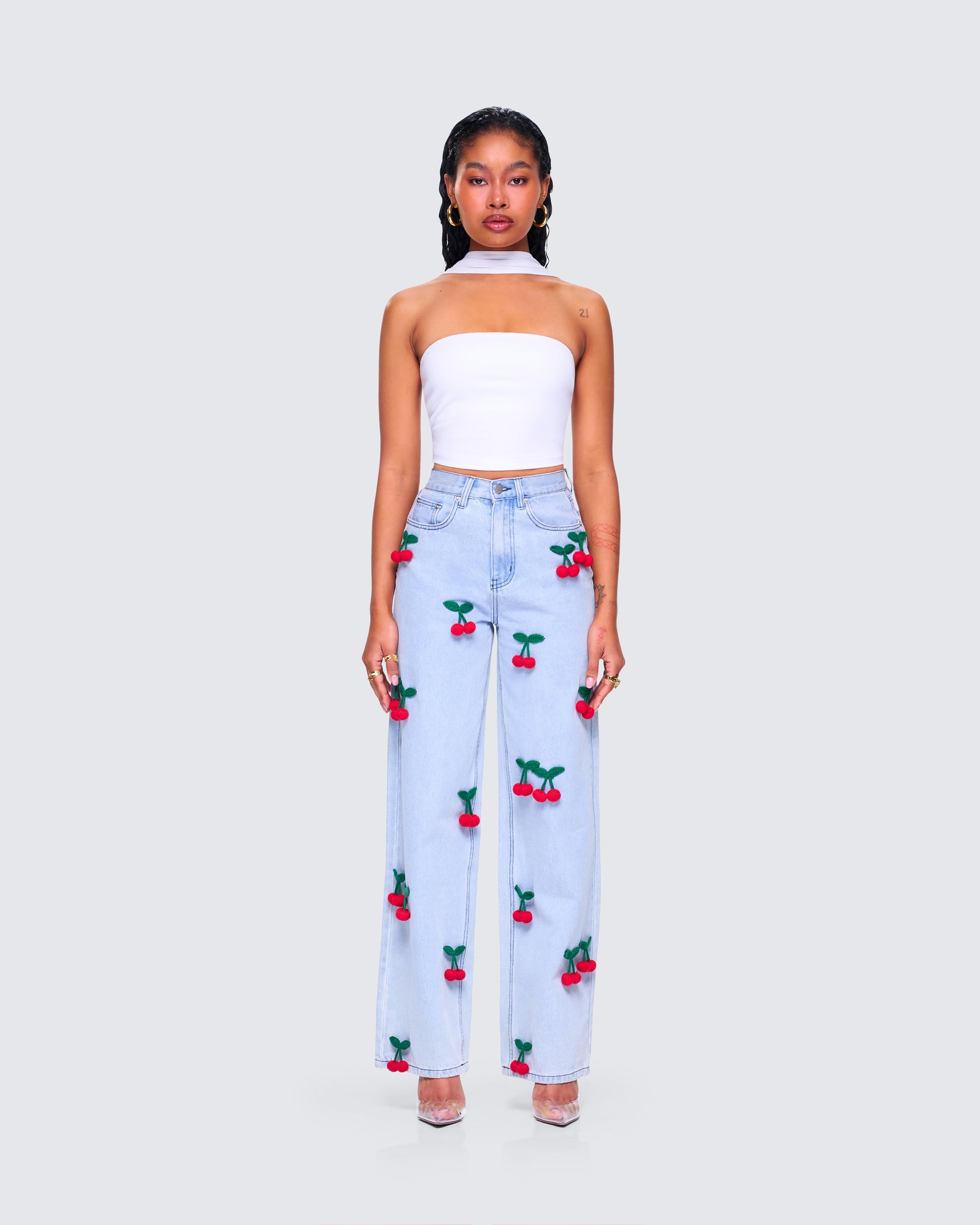 Alondra Denim Set model front