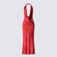 Sayla Red Abstract Print Maxi Dress product front