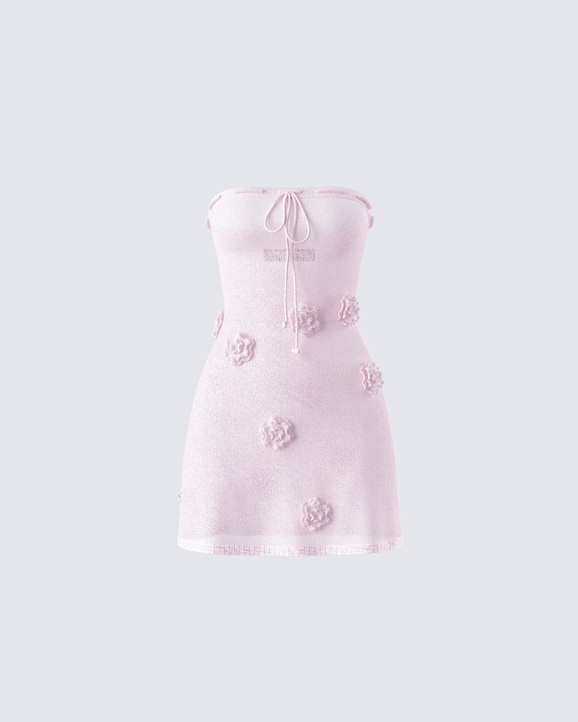 Leilani Pink Crochet Flower Mini Dress product front