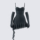 Anyssa Black Shimmer Mini Dress And Gloves product front