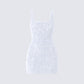 Dallas White Petal Mini Dress product front