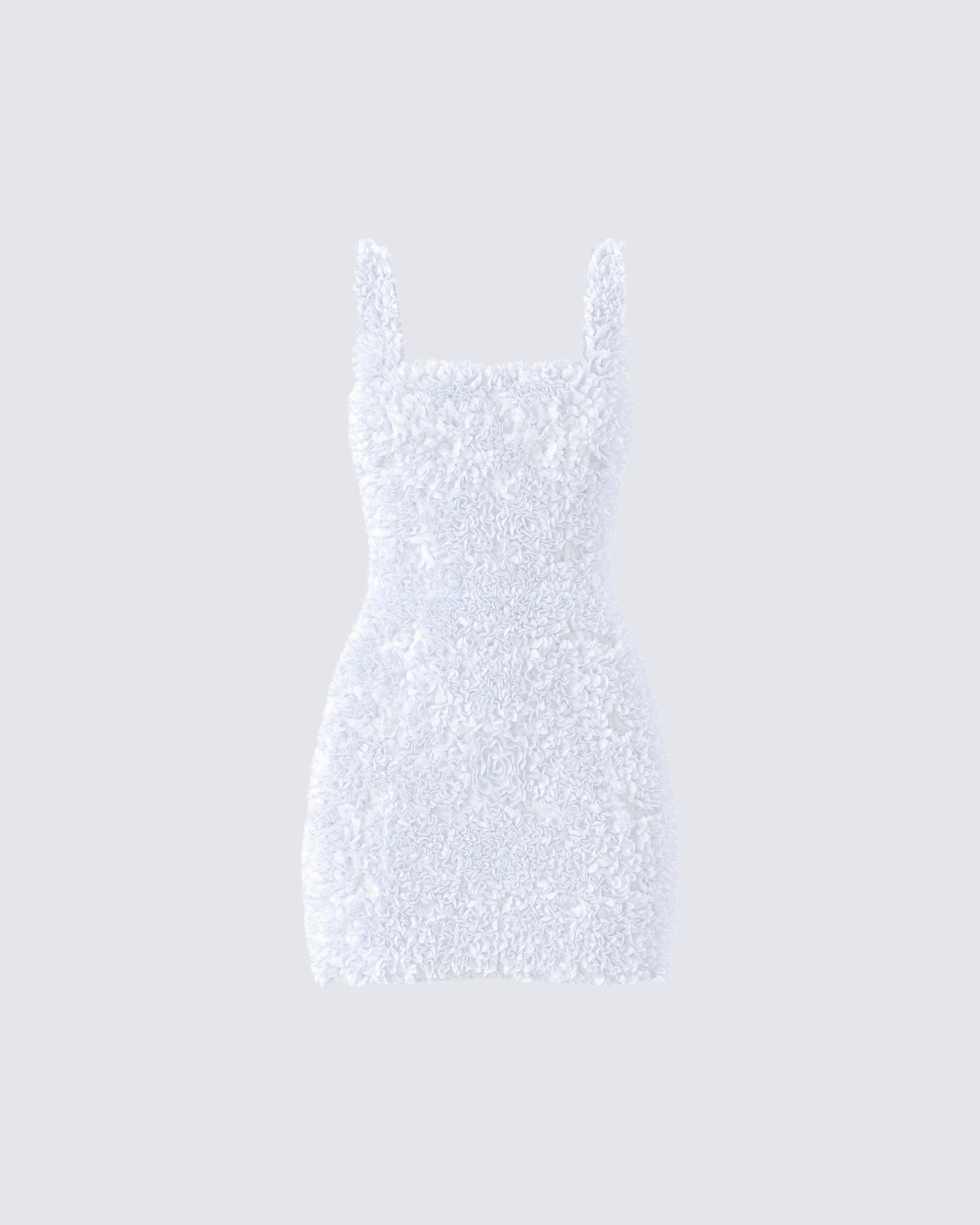 Dallas White Petal Mini Dress product front