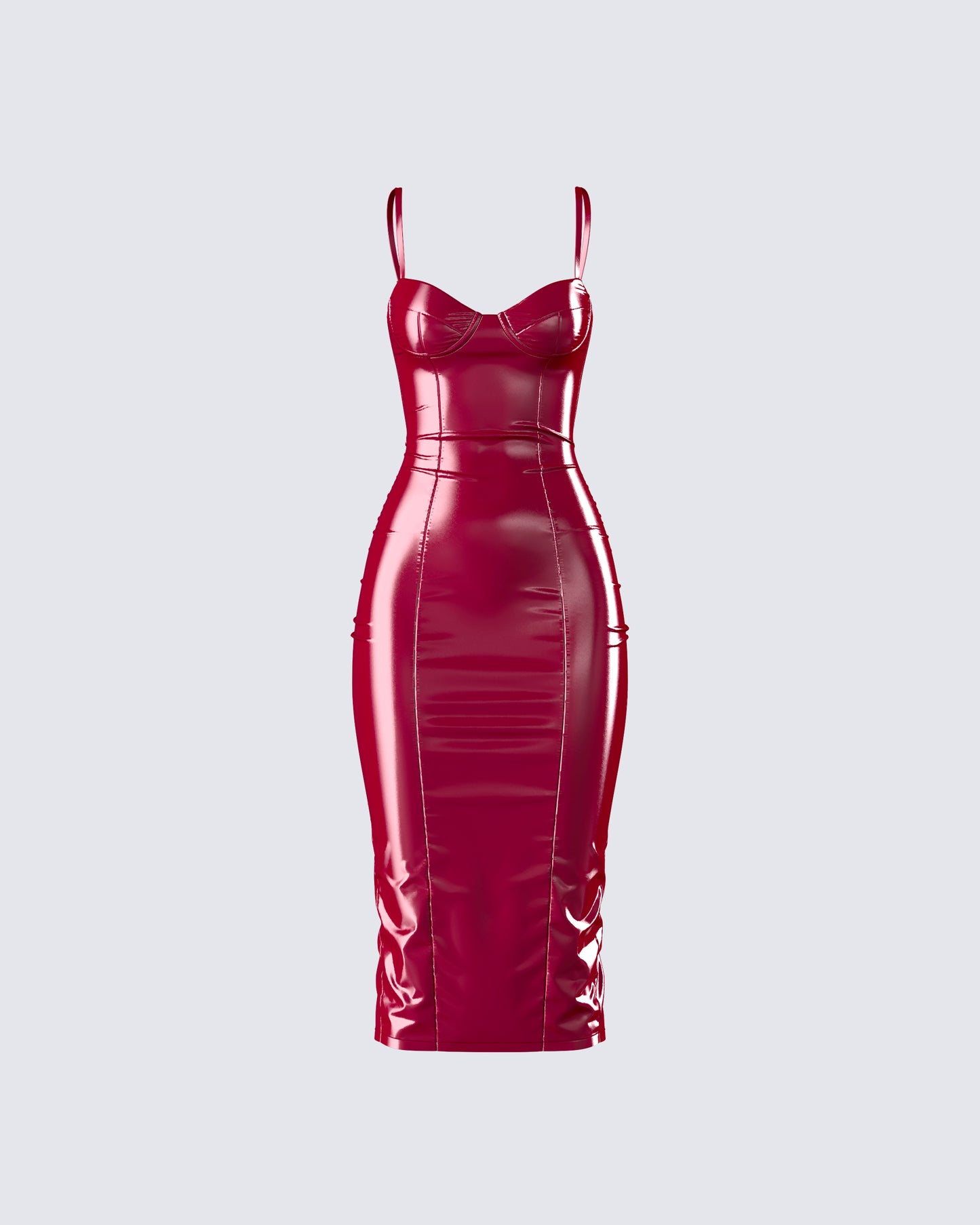 Soraya Burgundy Midi Dress 3d product front