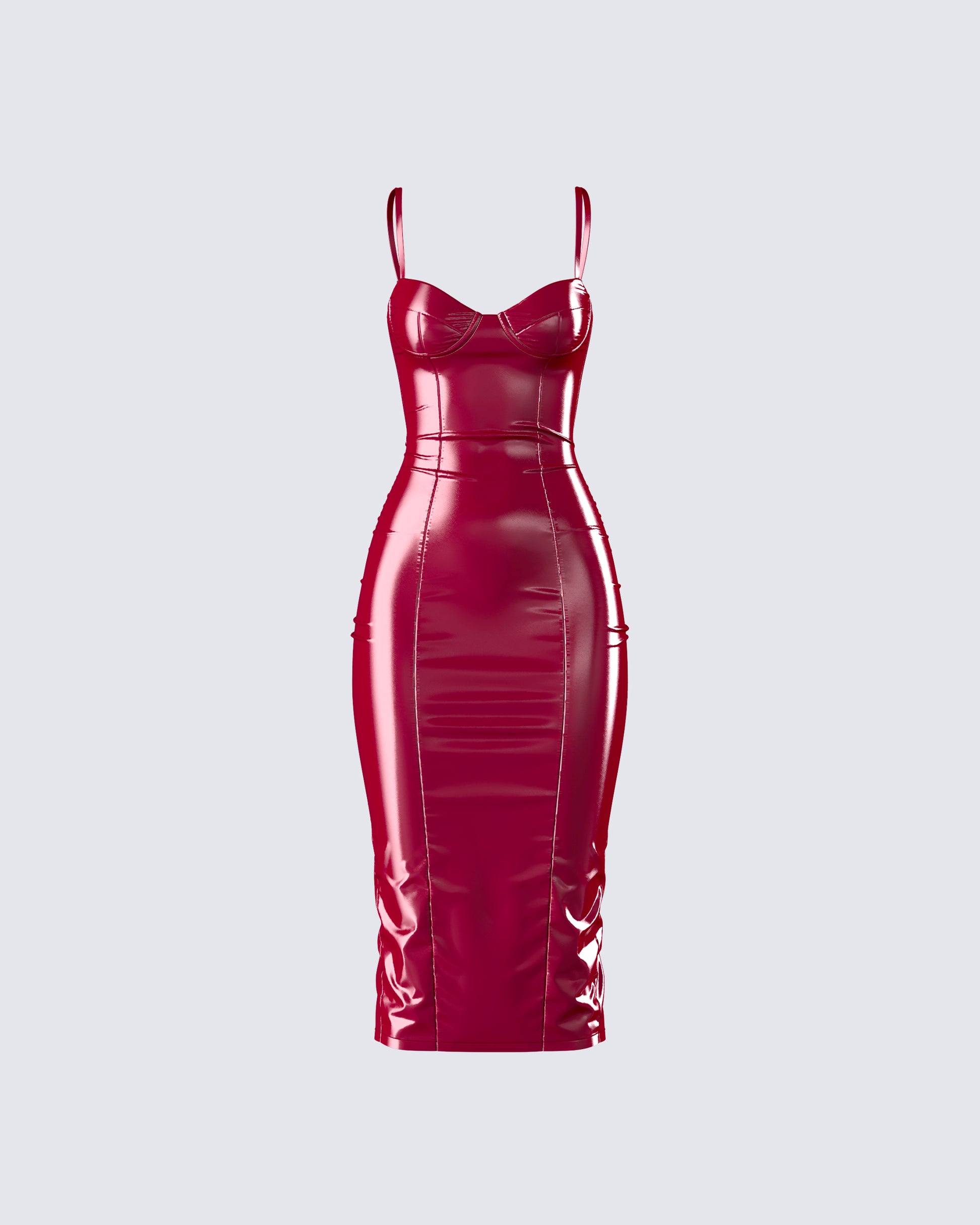 Soraya Burgundy Midi Dress 3d product front