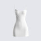 Mazi White Pointelle Mini Dress product front
