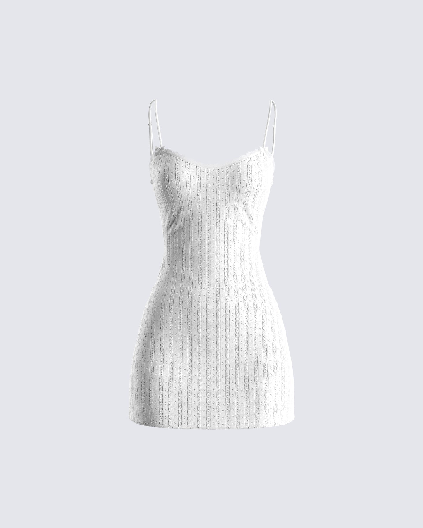 Mazi White Pointelle Mini Dress product front