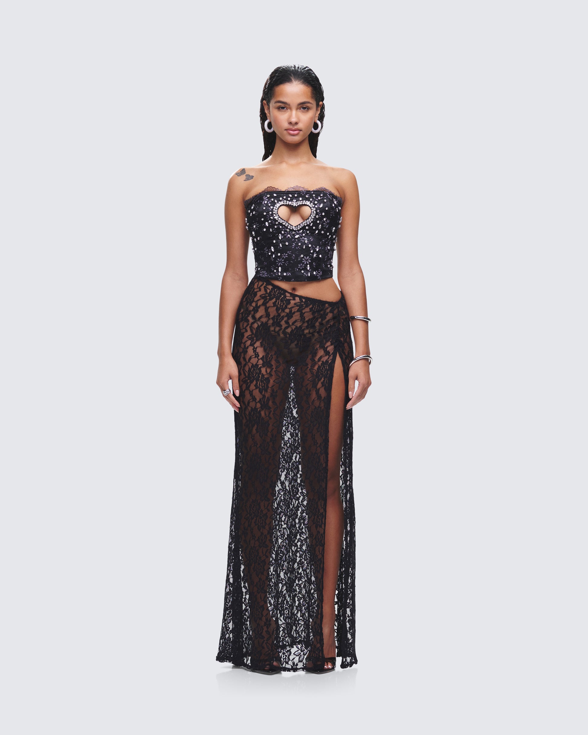 Love Black Maxi Set model front