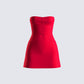 Farida Red Strapless Mini Dress 3d product front