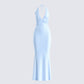 Dana Baby Blue Beaded Maxi Dress 3d product front