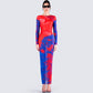 Kavya Multi Print Mesh Maxi Dress model front