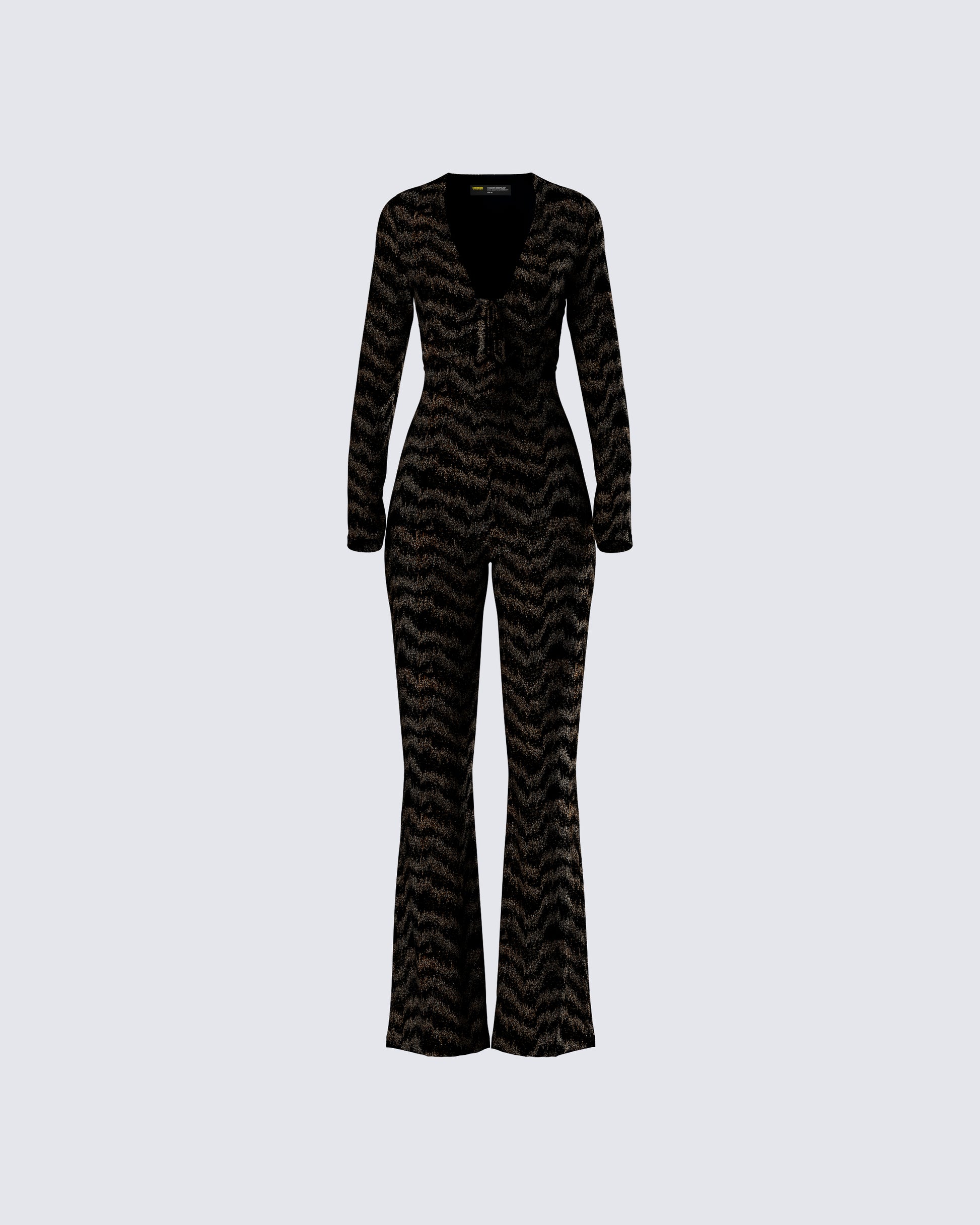 Odessa Black and Gold Metallic Jumpsuit product front