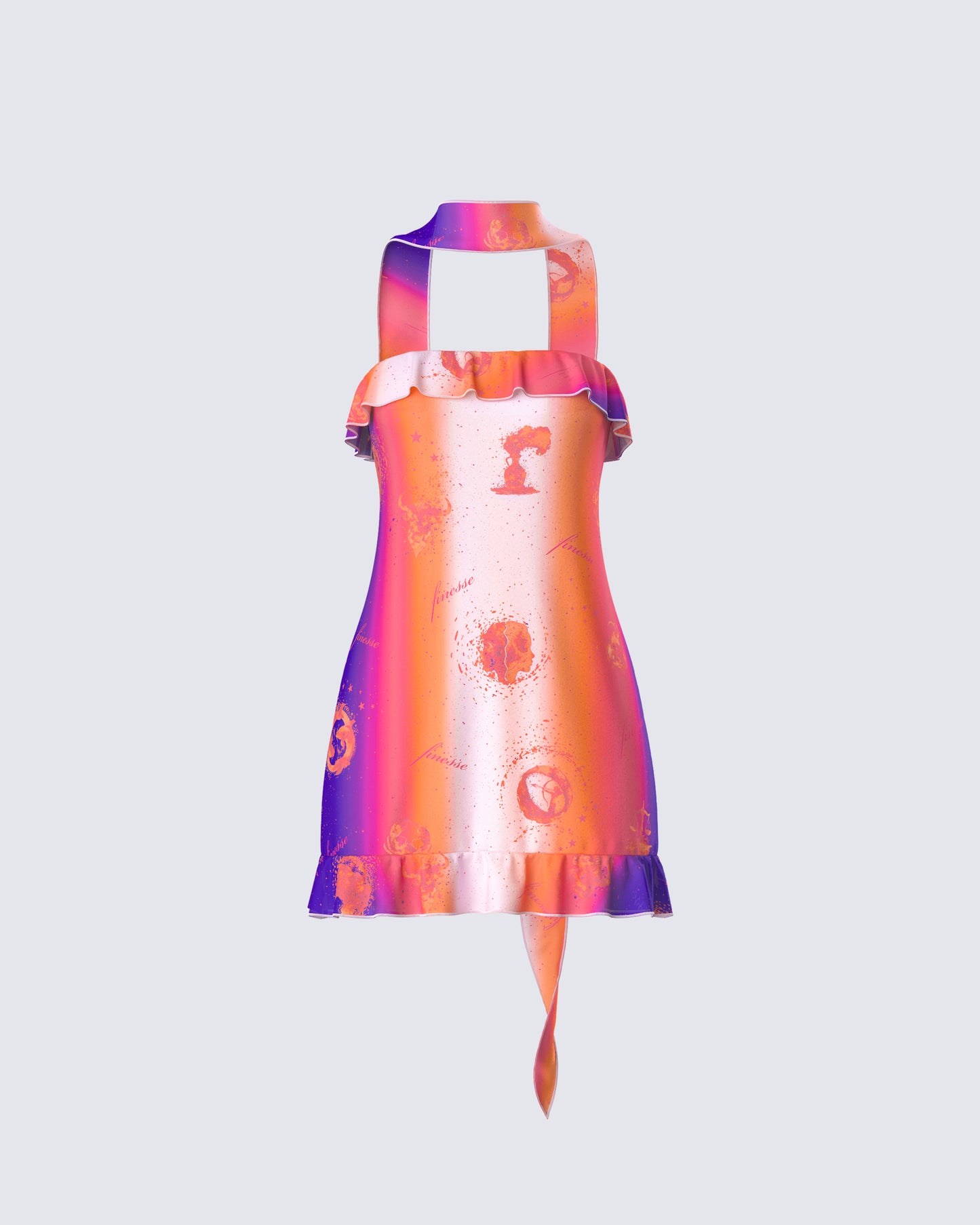 Ryann Multi Celestial Print Mini Dress product front