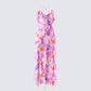 Kenya Pink Floral Ruffle Maxi Dress product front

