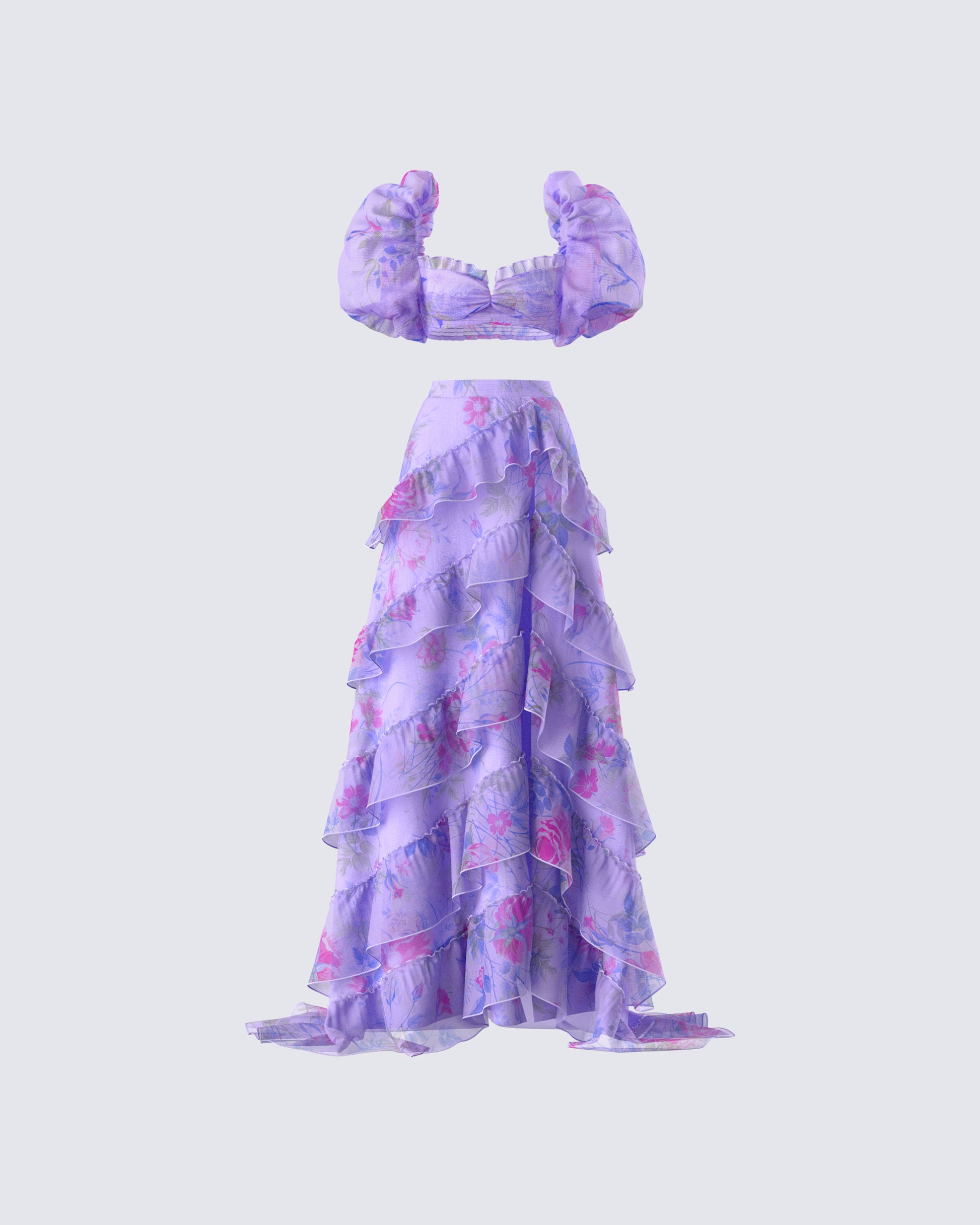 Ida Purple Floral Maxi Set product front