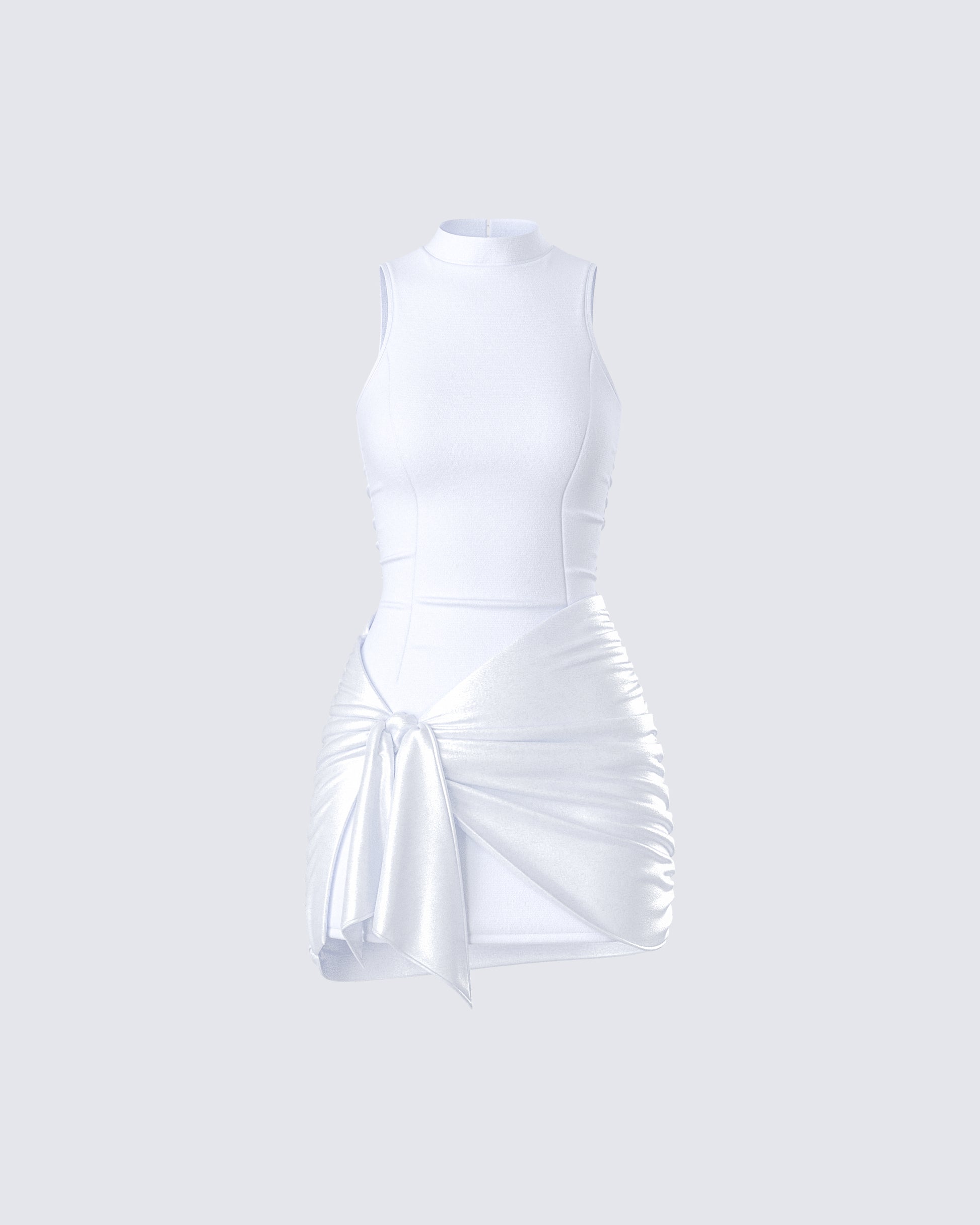 Lindsey White Wrap Mini Dress 3d product front