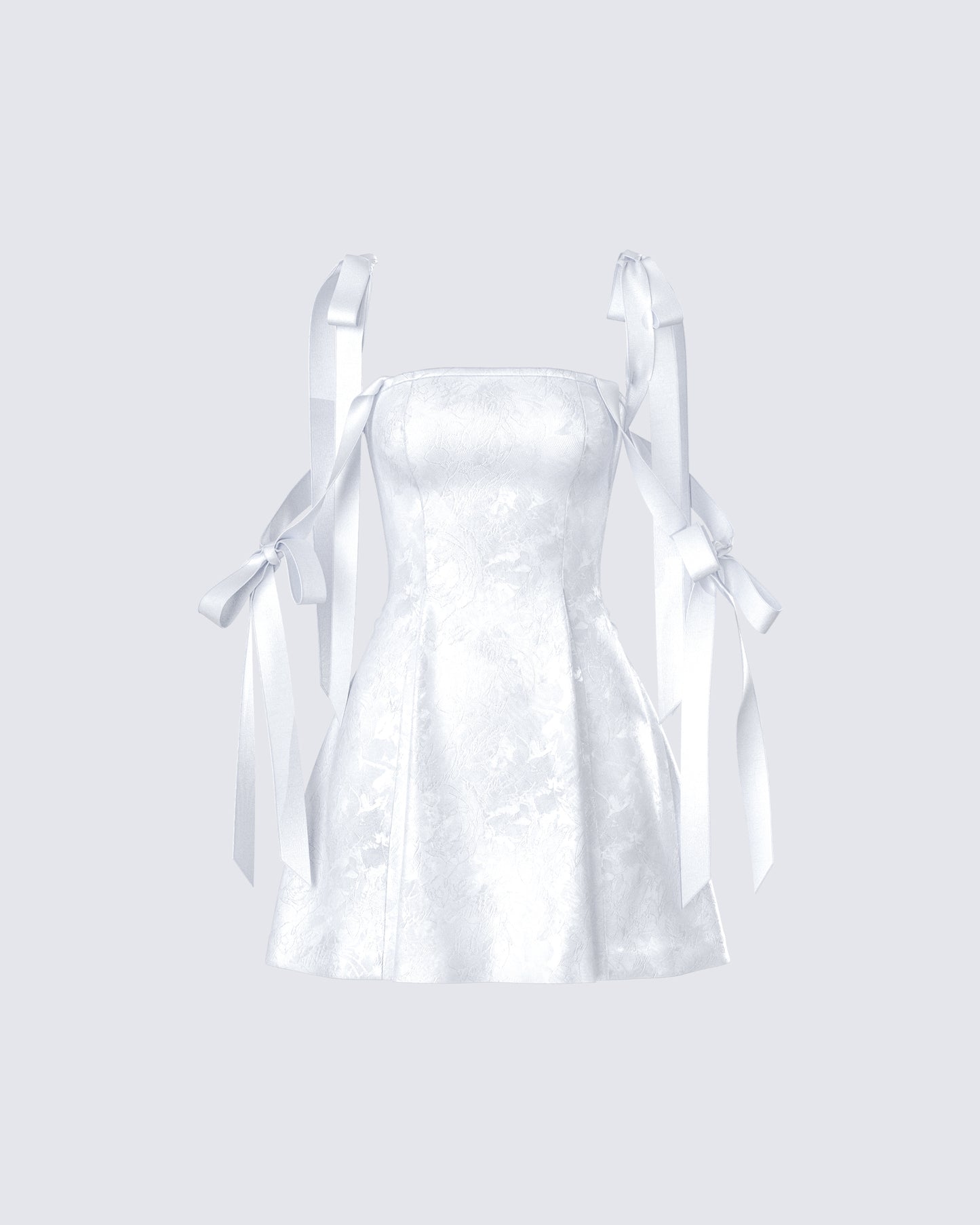 Valeria White Satin Mini Dress 3d product front