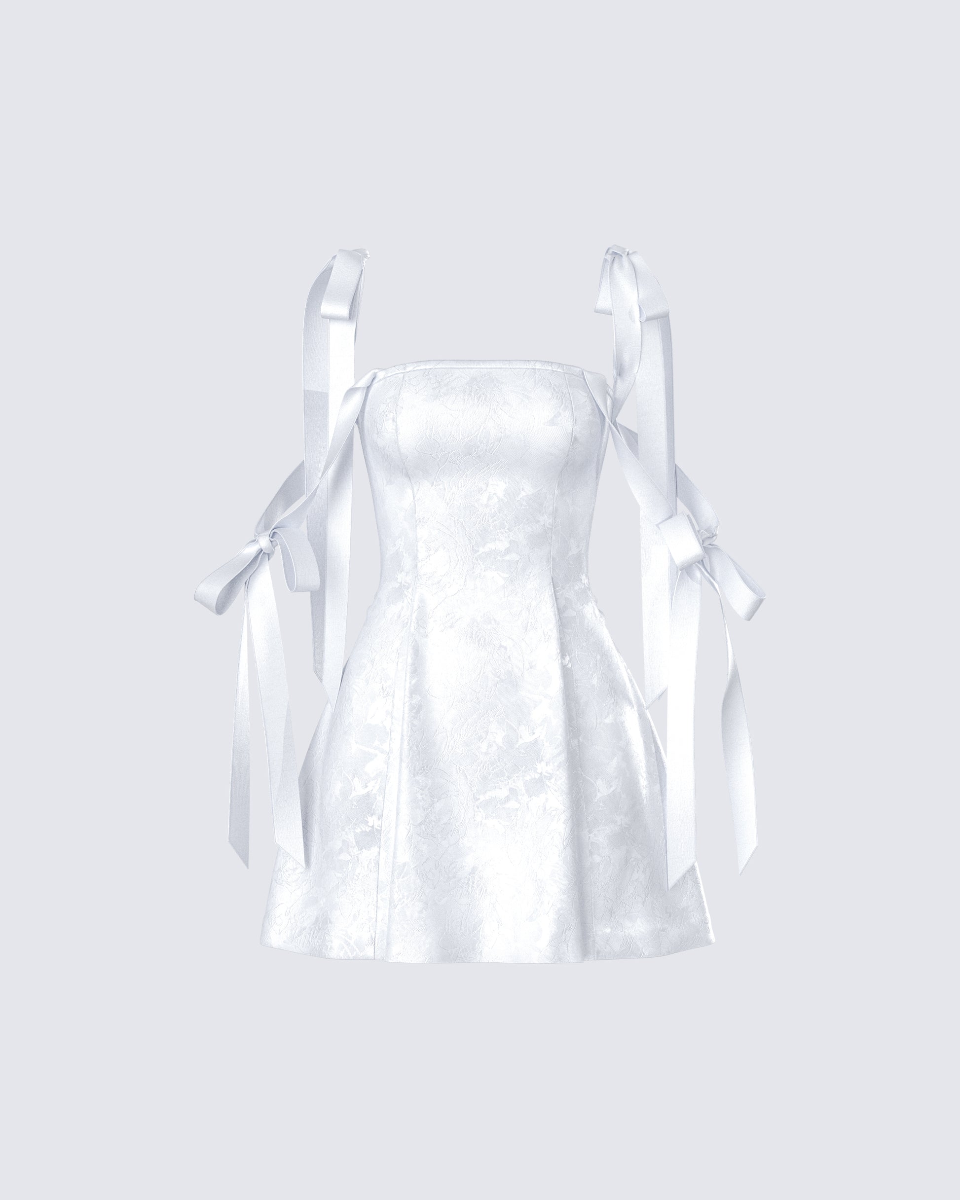 Valeria White Satin Mini Dress 3d product front