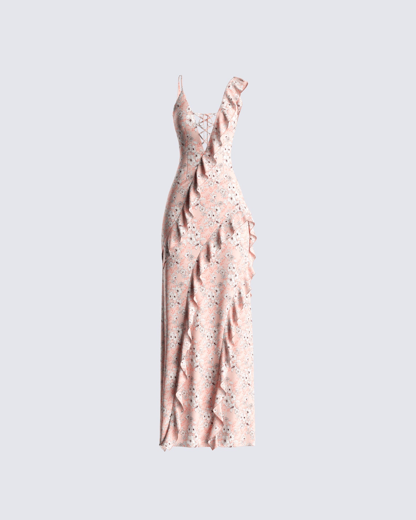 Leonie Peach Floral Maxi Dress product front