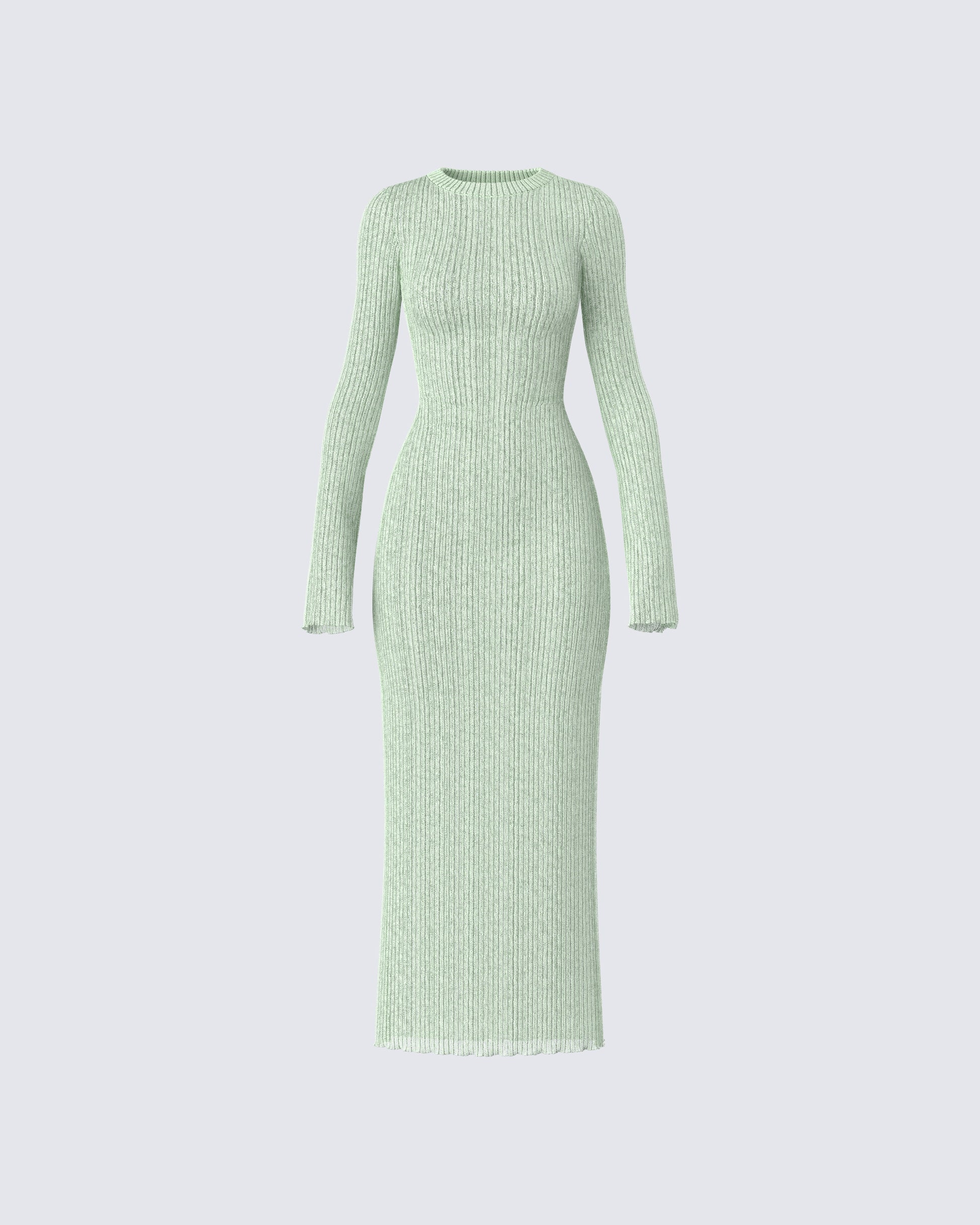 Nea Green Sweater Knit Midi Dress product front