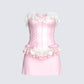 Vienna Pink Ruffle Mini Dress 3d product front