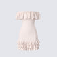 Winsley Peach Ruffle Knit Mini Dress product front