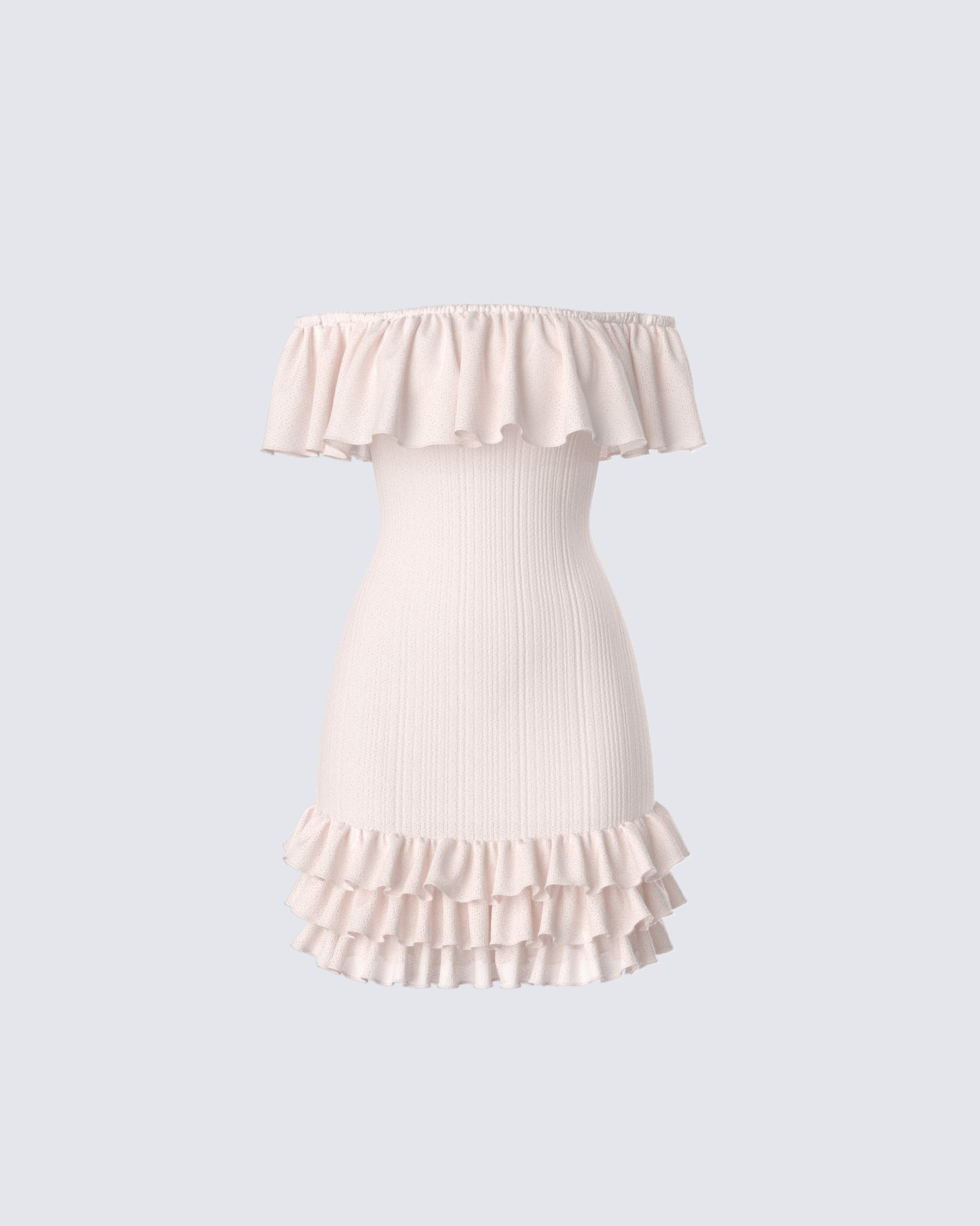 Winsley Peach Ruffle Knit Mini Dress product front