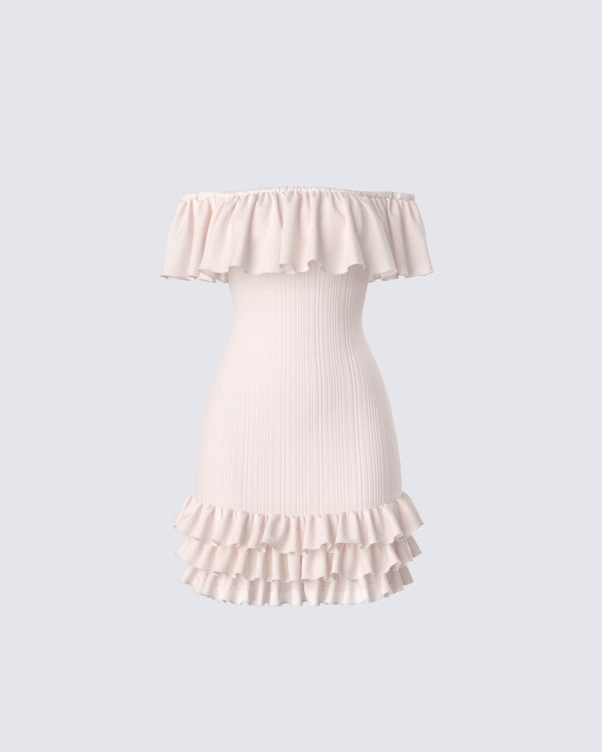 Winsley Peach Ruffle Knit Mini Dress product front