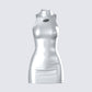 Gisele Silver Metallic Logo Dress 3d product front
