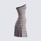 Marge Houndstooth Pleat Mini Dress