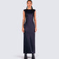 Kath Black Jersey Backless Dress model front