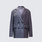 Dionne Grey Mixed Check Double Breasted Blazer product front