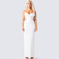 Patrice White Cut Out Maxi Dress model front