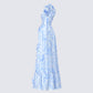 Tressa Blue Flower Print Maxi Dress