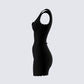 Evianna Black Rosette Mini Dress