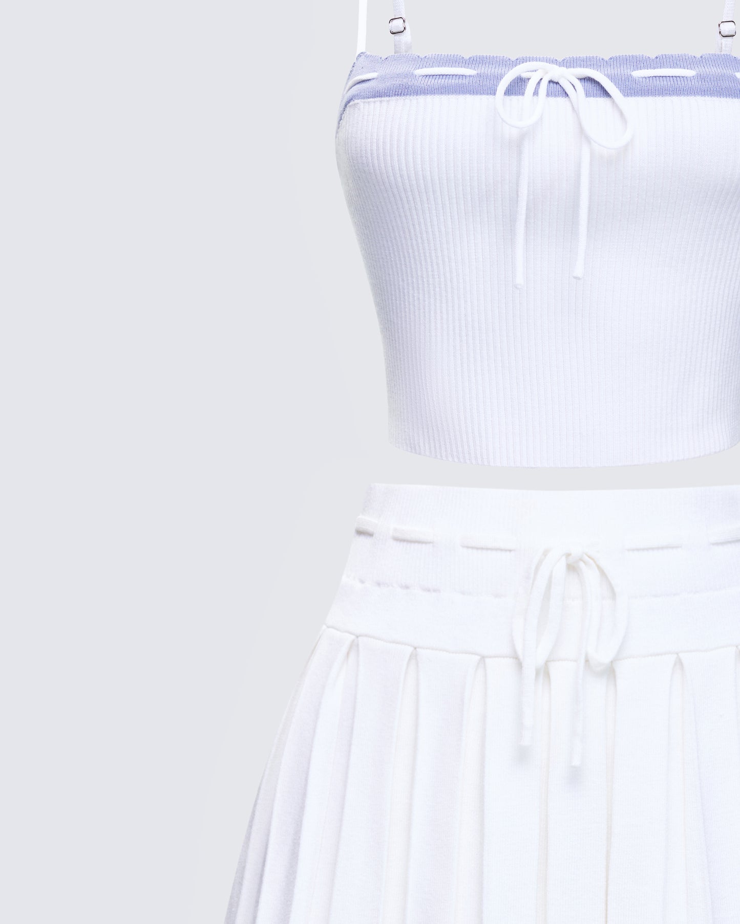 Lucien White Knit Set
