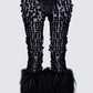 Zumi Black Fishnet Sequin Pants