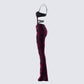 Ami Purple Velvet Burnout Jumpsuit