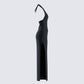 Kiari Black Halter Maxi Dress