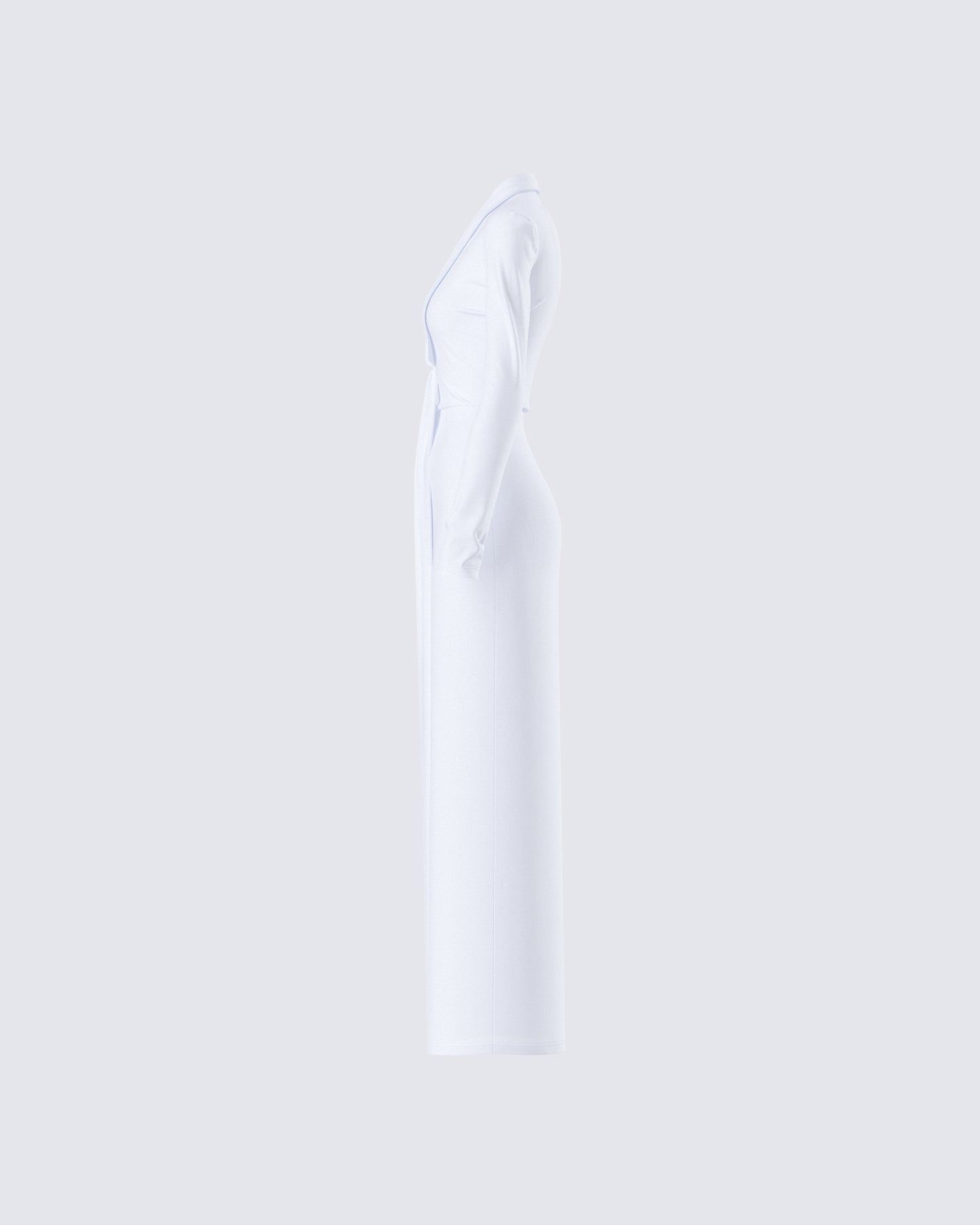 Zaida White Plunge Maxi Dress