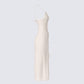 Jing Ivory Crochet Knit Midi Dress