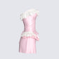 Vienna Pink Ruffle Mini Dress